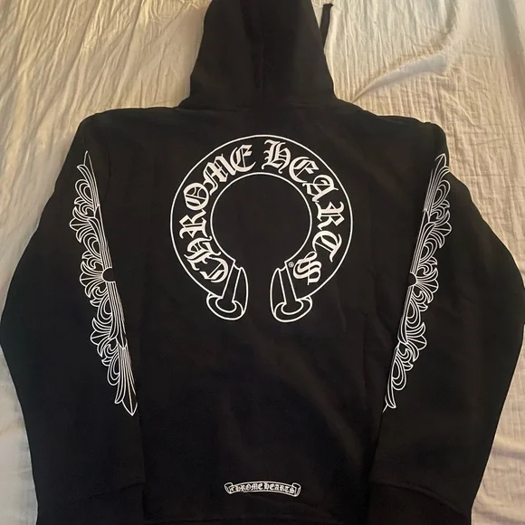 Black and White Chrome Hearts Horseshoe Jacket Hoodie